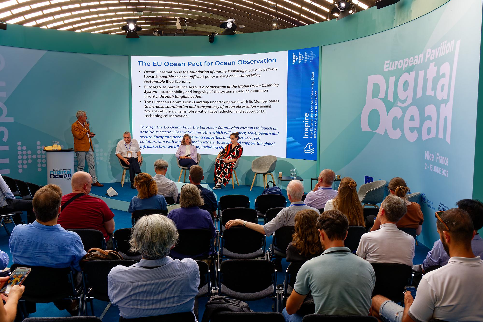     conférence UNOC3 à Nice, au Pavillon européen « La Baleine ». Photo IFREMER prise pendant la conférence, le 12 juin 2025. 
